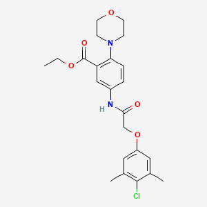 molecular formula C23H27ClN2O5 B12491491 Ethyl 5-{[(4-chloro-3,5-dimethylphenoxy)acetyl]amino}-2-(morpholin-4-yl)benzoate 