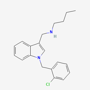 molecular formula C20H23ClN2 B12491612 N-{[1-(2-chlorobenzyl)-1H-indol-3-yl]methyl}butan-1-amine 