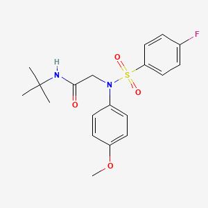 molecular formula C19H23FN2O4S B12491625 N-tert-butyl-2-[N-(4-methoxyphenyl)-4-fluorobenzenesulfonamido]acetamide 
