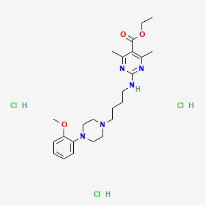 Ethyl 2-((4-(4-(2-methoxyphenyl)piperazin-1-yl)butyl)amino)-4,6-dimethylpyrimidine-5-carboxylate trihydrochloride