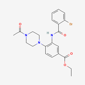 molecular formula C22H24BrN3O4 B12491672 Ethyl 4-(4-acetylpiperazin-1-yl)-3-{[(2-bromophenyl)carbonyl]amino}benzoate 