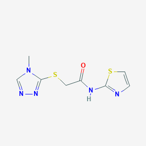 molecular formula C8H9N5OS2 B12491767 2-[(4-methyl-1,2,4-triazol-3-yl)sulfanyl]-N-(1,3-thiazol-2-yl)acetamide 