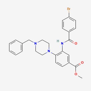 molecular formula C26H26BrN3O3 B12491800 Methyl 4-(4-benzylpiperazin-1-yl)-3-{[(4-bromophenyl)carbonyl]amino}benzoate 
