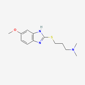 molecular formula C13H19N3OS B12491809 3-[(5-methoxy-1H-benzimidazol-2-yl)sulfanyl]-N,N-dimethylpropan-1-amine 