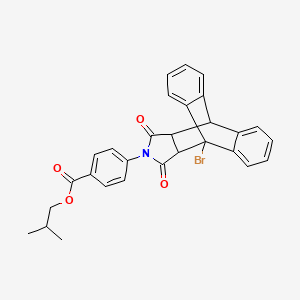 molecular formula C29H24BrNO4 B12491817 2-Methylpropyl 4-(1-bromo-16,18-dioxo-17-azapentacyclo[6.6.5.0~2,7~.0~9,14~.0~15,19~]nonadeca-2,4,6,9,11,13-hexaen-17-yl)benzoate (non-preferred name) 