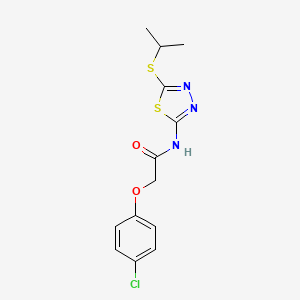 molecular formula C13H14ClN3O2S2 B12491828 2-(4-chlorophenoxy)-N-(5-(isopropylthio)-1,3,4-thiadiazol-2-yl)acetamide 