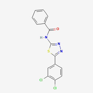 molecular formula C15H9Cl2N3OS B12491928 N-[5-(3,4-dichlorophenyl)-1,3,4-thiadiazol-2-yl]benzamide 