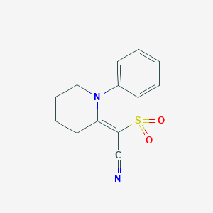 molecular formula C13H12N2O2S B12491963 7,8,9,10-Tetrahydropyrido[2,1-c][1,4]benzothiazine-6-carbonitrile 5,5-dioxide 