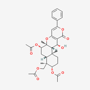 (3S,4R,4aR,6S,6aS,12R,12aS,12bS)-3,6-bis(acetyloxy)-4-[(acetyloxy)methyl]-1,3,4,4a,5,6,6a,12,12a,12b-decahydro-12-hydroxy-4,6a,12b-trimethyl-9-phenyl-2H,11H-naphtho[2,1-b]pyrano[3,4-e]pyran-11-one