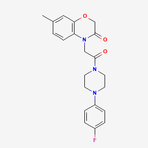 molecular formula C21H22FN3O3 B12491997 4-{2-[4-(4-fluorophenyl)piperazin-1-yl]-2-oxoethyl}-7-methyl-2H-1,4-benzoxazin-3(4H)-one 