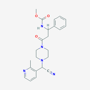 molecular formula C23H27N5O3 B124920 Methyl (3-{4-[cyano(2-methyl-3-pyridinyl)methyl]-1-piperazinyl}-3-oxo-1-phenylpropyl)carbamate CAS No. 149692-09-1