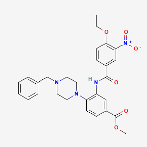 molecular formula C28H30N4O6 B12492014 Methyl 4-(4-benzylpiperazin-1-yl)-3-{[(4-ethoxy-3-nitrophenyl)carbonyl]amino}benzoate 