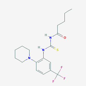molecular formula C18H24F3N3OS B12492038 N-{[2-(piperidin-1-yl)-5-(trifluoromethyl)phenyl]carbamothioyl}pentanamide 