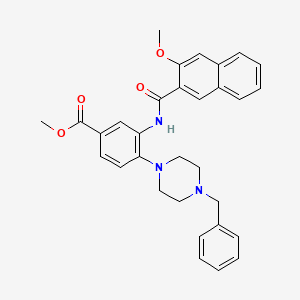 molecular formula C31H31N3O4 B12492185 Methyl 4-(4-benzylpiperazin-1-yl)-3-{[(3-methoxynaphthalen-2-yl)carbonyl]amino}benzoate 
