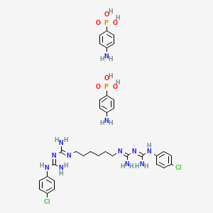 molecular formula C34H46Cl2N12O6P2 B1249221 Chlorhexidine phosphanilate CAS No. 77146-42-0