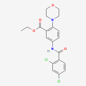 molecular formula C20H20Cl2N2O4 B12492272 Ethyl 5-{[(2,4-dichlorophenyl)carbonyl]amino}-2-(morpholin-4-yl)benzoate 