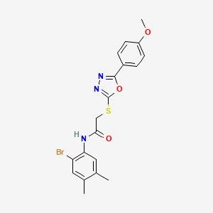 molecular formula C19H18BrN3O3S B12492389 N-(2-bromo-4,5-dimethylphenyl)-2-{[5-(4-methoxyphenyl)-1,3,4-oxadiazol-2-yl]sulfanyl}acetamide 