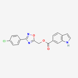 molecular formula C18H12ClN3O3 B12492452 [3-(4-chlorophenyl)-1,2,4-oxadiazol-5-yl]methyl 1H-indole-6-carboxylate 