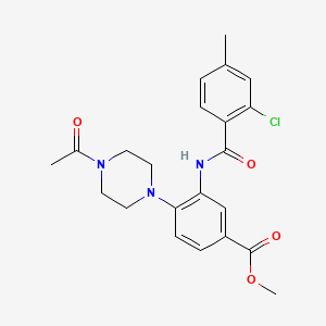 molecular formula C22H24ClN3O4 B12492454 Methyl 4-(4-acetylpiperazin-1-yl)-3-{[(2-chloro-4-methylphenyl)carbonyl]amino}benzoate 