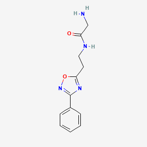 molecular formula C12H14N4O2 B12492633 N-[2-(3-phenyl-1,2,4-oxadiazol-5-yl)ethyl]glycinamide 