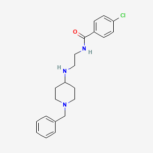 molecular formula C21H26ClN3O B12492687 N-{2-[(1-benzylpiperidin-4-yl)amino]ethyl}-4-chlorobenzamide 