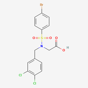 molecular formula C15H12BrCl2NO4S B12492858 N-[(4-bromophenyl)sulfonyl]-N-(3,4-dichlorobenzyl)glycine 