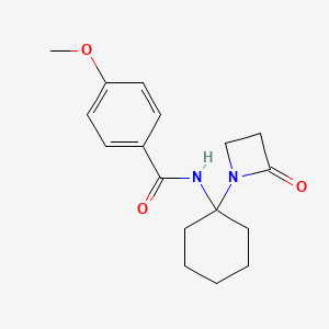 molecular formula C17H22N2O3 B12492879 4-methoxy-N-[1-(2-oxoazetidin-1-yl)cyclohexyl]benzamide 