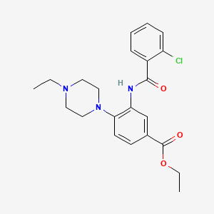 molecular formula C22H26ClN3O3 B12493086 Ethyl 3-{[(2-chlorophenyl)carbonyl]amino}-4-(4-ethylpiperazin-1-yl)benzoate 