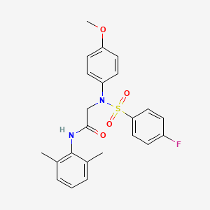 molecular formula C23H23FN2O4S B12493157 N-(2,6-dimethylphenyl)-N~2~-[(4-fluorophenyl)sulfonyl]-N~2~-(4-methoxyphenyl)glycinamide 