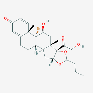 molecular formula C25H33BrO6 B124932 (1S,2S,4R,8S,9S,11S,12R,13S)-12-Bromo-11-hydroxy-8-(2-hydroxyacetyl)-9,13-dimethyl-6-propyl-5,7-dioxapentacyclo[10.8.0.02,9.04,8.013,18]icosa-14,17-dien-16-one CAS No. 313474-59-8