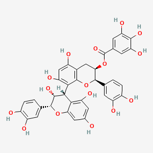 molecular formula C37H30O16 B1249341 (-)-epicatechin-(4alpha->8)-(-)-epicatechin-3'-O-gallate 