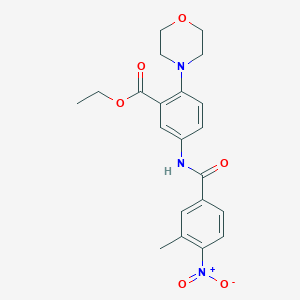 molecular formula C21H23N3O6 B12493424 Ethyl 5-{[(3-methyl-4-nitrophenyl)carbonyl]amino}-2-(morpholin-4-yl)benzoate 