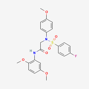 molecular formula C23H23FN2O6S B12493427 N-(2,5-dimethoxyphenyl)-N~2~-[(4-fluorophenyl)sulfonyl]-N~2~-(4-methoxyphenyl)glycinamide 