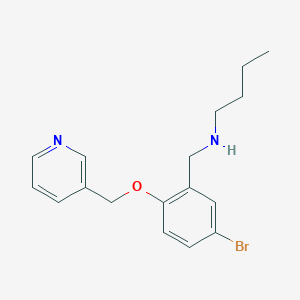 molecular formula C17H21BrN2O B12493433 N-[5-bromo-2-(pyridin-3-ylmethoxy)benzyl]butan-1-amine 