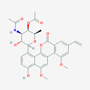 molecular formula C31H31NO10 B1249347 [(2R,3R,4R,5R,6S)-4-acetamido-6-(8-ethenyl-1-hydroxy-10,12-dimethoxy-6-oxonaphtho[1,2-c]isochromen-4-yl)-5-hydroxy-2-methyloxan-3-yl] acetate 