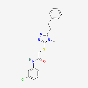molecular formula C19H19ClN4OS B12493507 N-(3-chlorophenyl)-2-{[4-methyl-5-(2-phenylethyl)-4H-1,2,4-triazol-3-yl]sulfanyl}acetamide 