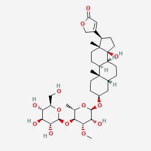 molecular formula C36H56O13 B1249351 digitoxigenin 3-O-[beta-D-glucosyl-(1->4)-alpha-L-acofrioside] 