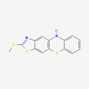 molecular formula C14H10N2S3 B12493554 2-(methylsulfanyl)-5H-[1,3]thiazolo[4,5-b]phenothiazine 