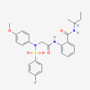 molecular formula C26H28FN3O5S B12493568 N-(butan-2-yl)-2-({N-[(4-fluorophenyl)sulfonyl]-N-(4-methoxyphenyl)glycyl}amino)benzamide 