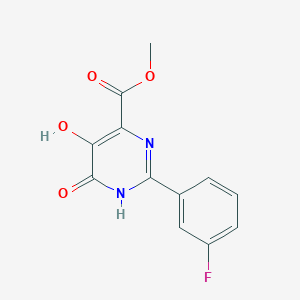 molecular formula C12H9FN2O4 B12493619 Methyl 2-(3-fluorophenyl)-5,6-dihydroxypyrimidine-4-carboxylate 