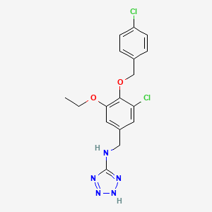 molecular formula C17H17Cl2N5O2 B12493665 N-{3-chloro-4-[(4-chlorobenzyl)oxy]-5-ethoxybenzyl}-1H-tetrazol-5-amine 