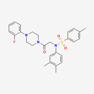 molecular formula C27H30FN3O3S B12493706 N-(3,4-dimethylphenyl)-N-{2-[4-(2-fluorophenyl)piperazin-1-yl]-2-oxoethyl}-4-methylbenzenesulfonamide 