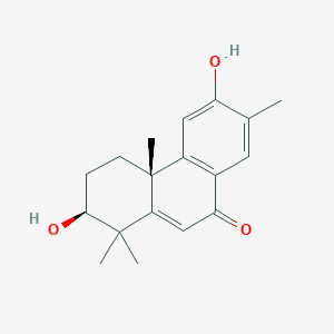 molecular formula C18H22O3 B1249373 3beta,12-Dihydroxy-13-methyl-5,8,11,13-podocarpatetraene-7-one 