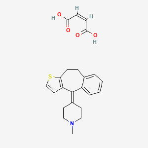 molecular formula C23H25NO4S B1249374 4-(9,10-Dihydro-4H-benzo(4,5)cyclohepta(1,2-b)thien-4-ylidene)-1-methylpiperidinium hydrogen maleate CAS No. 24359-22-6
