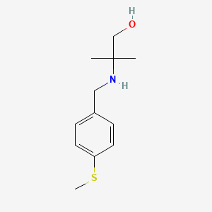 molecular formula C12H19NOS B12493755 2-Methyl-2-{[4-(methylsulfanyl)benzyl]amino}propan-1-ol 