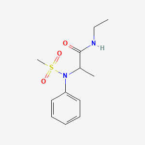 molecular formula C12H18N2O3S B12493773 N-ethyl-N~2~-(methylsulfonyl)-N~2~-phenylalaninamide 