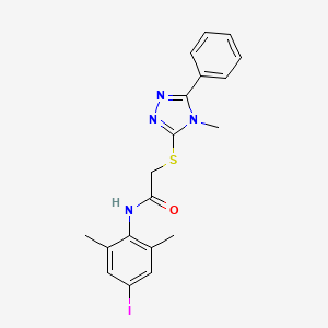 molecular formula C19H19IN4OS B12493774 N-(4-iodo-2,6-dimethylphenyl)-2-[(4-methyl-5-phenyl-1,2,4-triazol-3-yl)sulfanyl]acetamide 