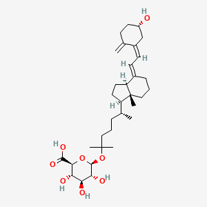 molecular formula C33H52O8 B1249378 (6R)-6-[(1R,3aS,4E,7aR)-4-{(2Z)-2-[(5S)-5-hydroxy-2-methylidenecyclohexylidene]ethylidene}-7a-methyloctahydro-1H-inden-1-yl]-2-methylheptan-2-yl beta-D-glucopyranosiduronic acid 