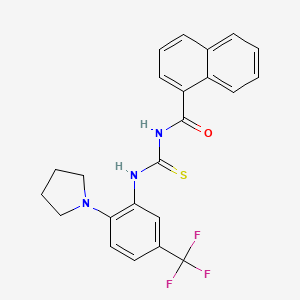 molecular formula C23H20F3N3OS B12493787 N-{[2-(pyrrolidin-1-yl)-5-(trifluoromethyl)phenyl]carbamothioyl}naphthalene-1-carboxamide 