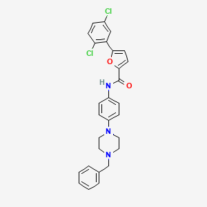 molecular formula C28H25Cl2N3O2 B12493817 N-[4-(4-benzylpiperazin-1-yl)phenyl]-5-(2,5-dichlorophenyl)furan-2-carboxamide 